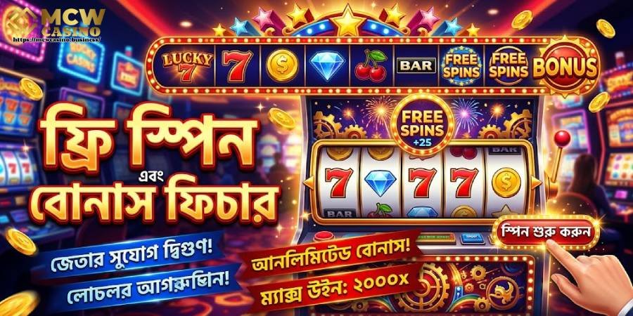 ফ্রি স্পিন ও বোনাস ফিচার ফ্রি স্পিন ও বোনাস ফিচার